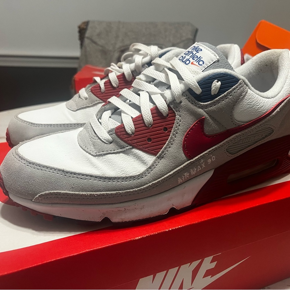 Nike Red and White Sneakers Air Max 90